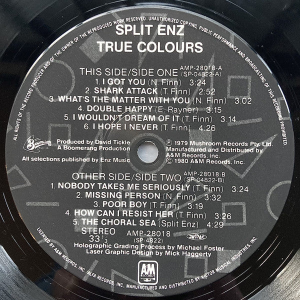 Split Enz : True Colours (LP, Album, Yel)