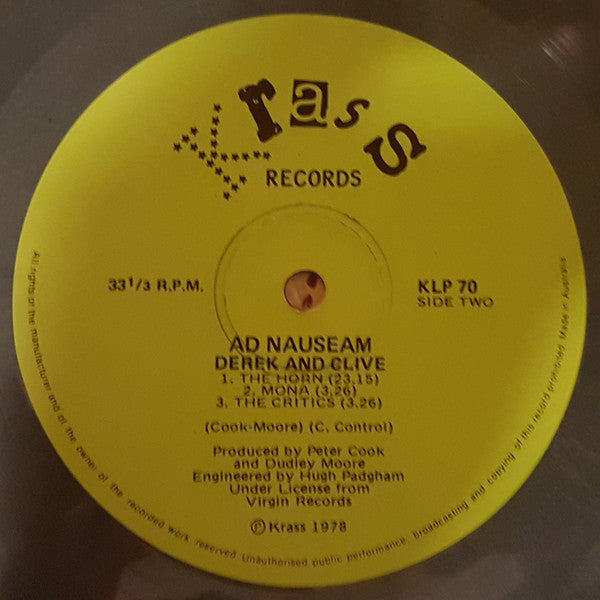 Derek & Clive : Ad Nauseam (LP, Album, Mar)