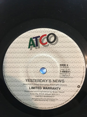 Limited Warranty : Victory Line (7", Single)