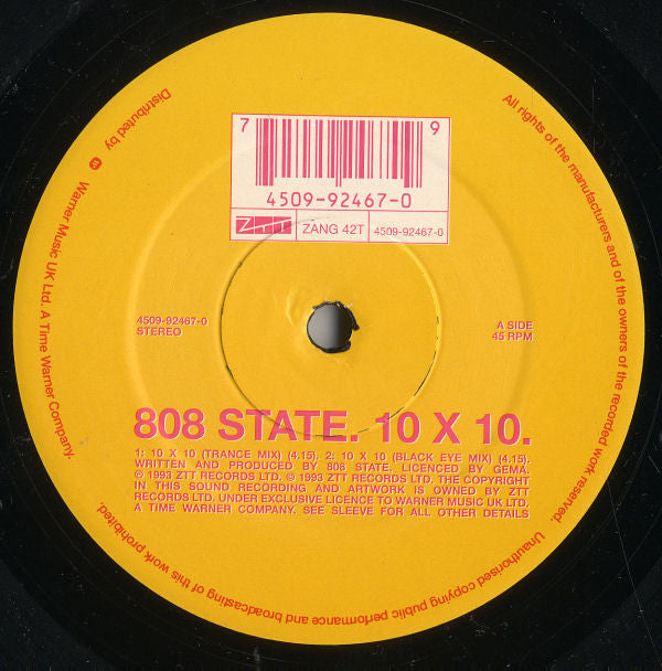 808 State : 10 x 10 (12", Single)