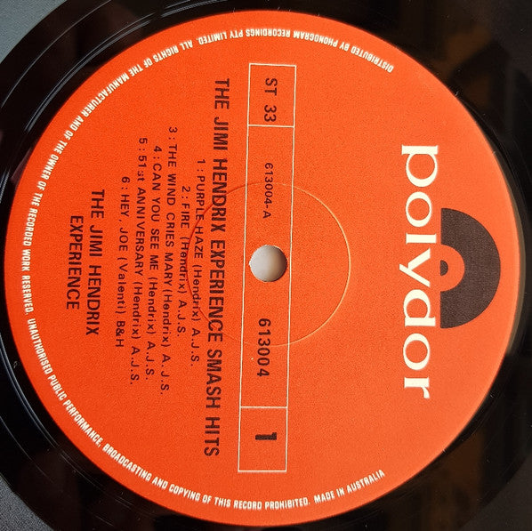 The Jimi Hendrix Experience : Smash Hits (LP, Comp, RE)