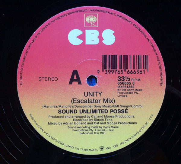 Sound Unlimited Posse : Unity (12", Single)