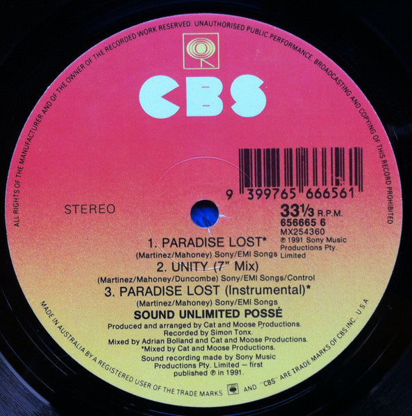 Sound Unlimited Posse : Unity (12", Single)