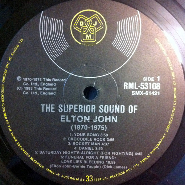 Elton John : The Superior Sound Of Elton John (1970-1975) (LP, Comp)