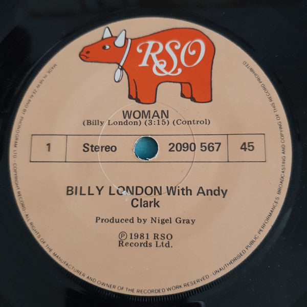 Billy London With Andy Clark : Woman (7", Single)