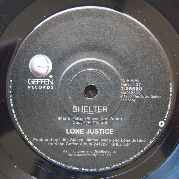 Lone Justice : Shelter (7", Single)