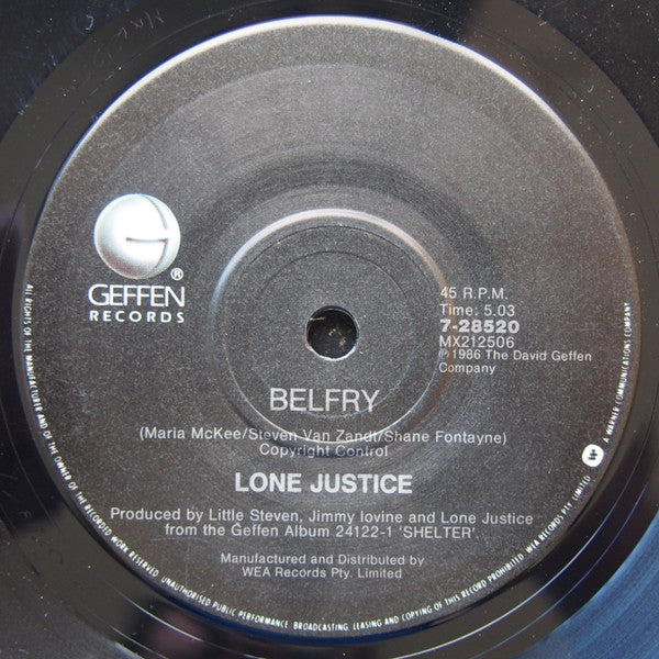 Lone Justice : Shelter (7", Single)