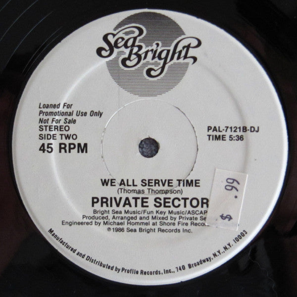 Private Sector : Finder's Keepers / We All Serve Time (12", Single, Promo)