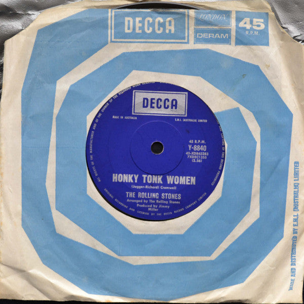 The Rolling Stones : Honky Tonk Women / You Can't Always Get What You Want (7", Mono)