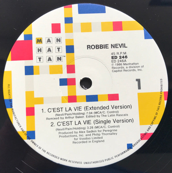 Robbie Nevil : C'est La Vie (12", Single)