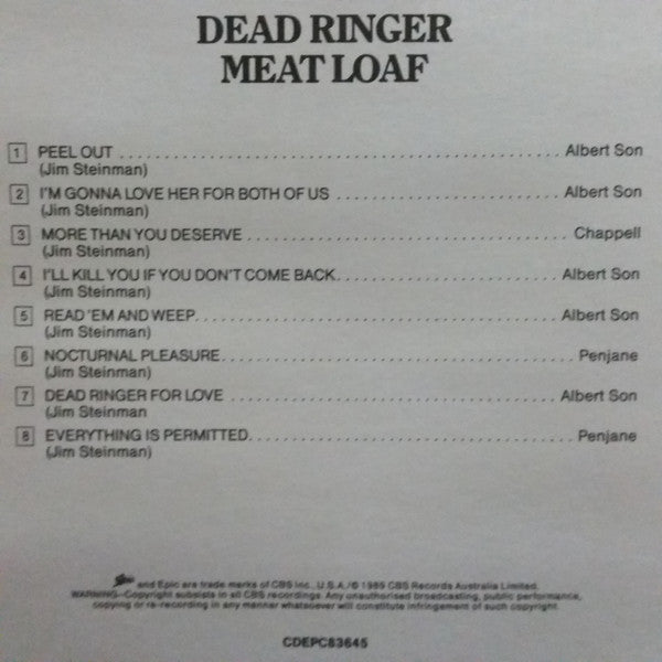 Meat Loaf : Dead Ringer (CD, Album, RE)