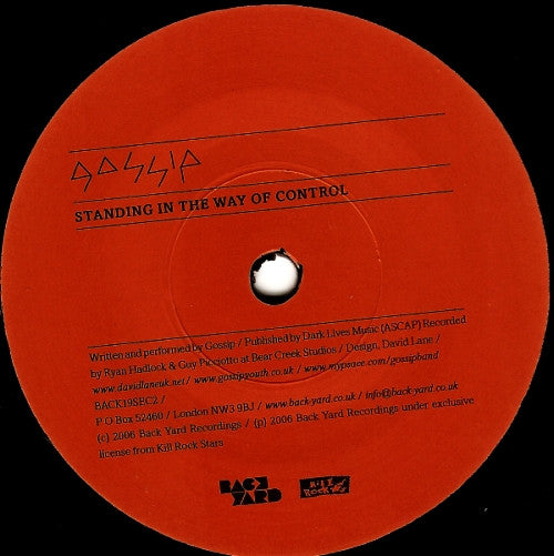The Gossip : Standing In The Way Of Control (7", Single)