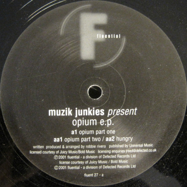 Muzik Junkies : Opium EP (12", EP)