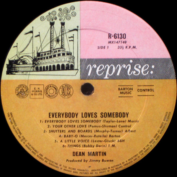 Dean Martin : Everybody Loves Somebody - The Hit Version (LP, Album, Mono)