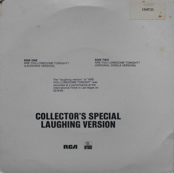 Elvis Presley : Are You Lonesome Tonight? Laughing Version (7", Single)