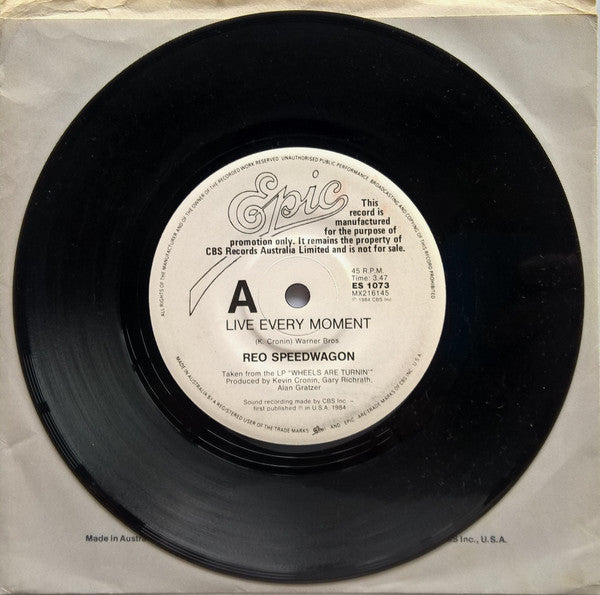 REO Speedwagon : Live Every Moment (7", Promo)