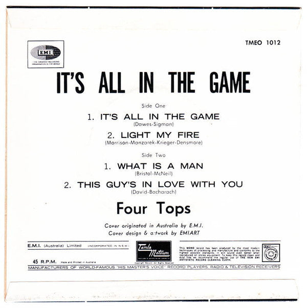 Four Tops : It's All In The Game (7", EP)