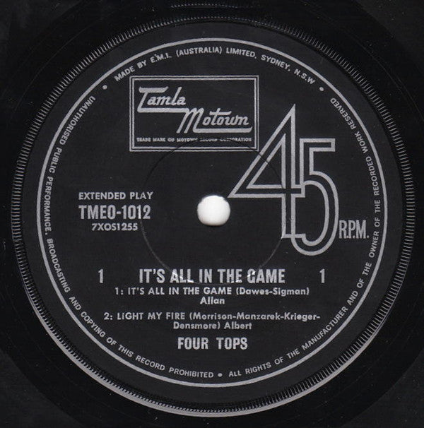 Four Tops : It's All In The Game (7", EP)