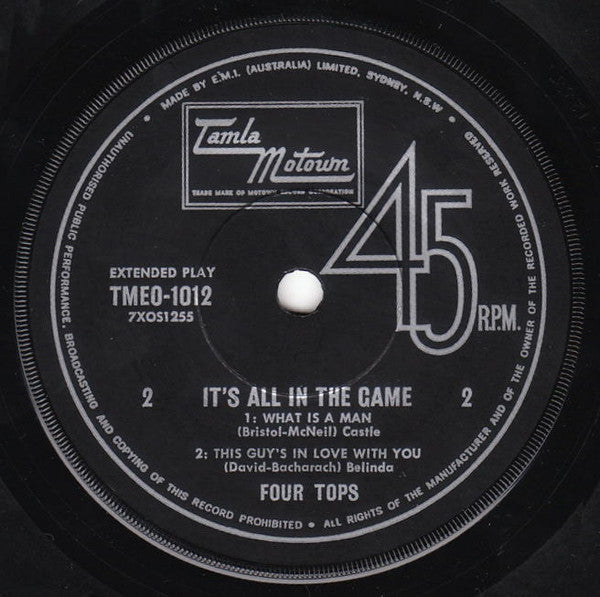 Four Tops : It's All In The Game (7", EP)