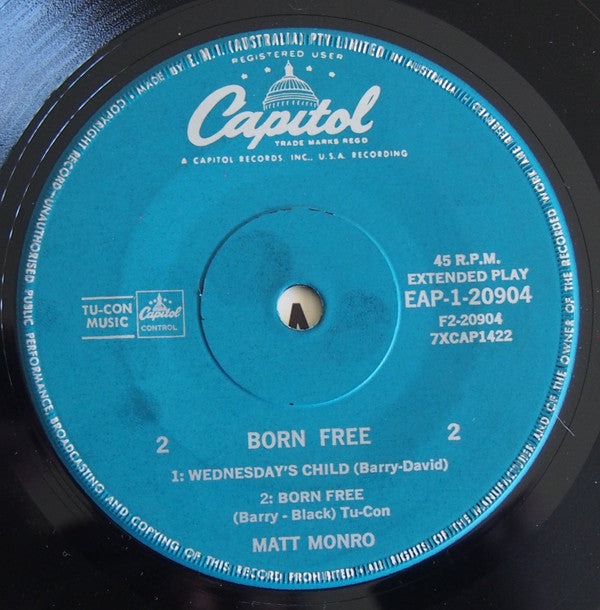Matt Monro : Born Free (7", EP)