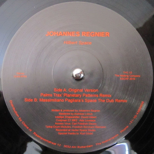 Johannes Regnier : Hilbert Space (12")