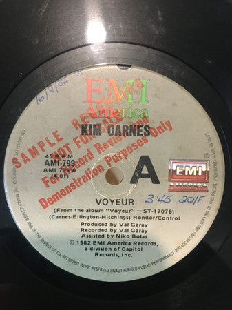 Kim Carnes : Voyeur (7", Single, Promo)