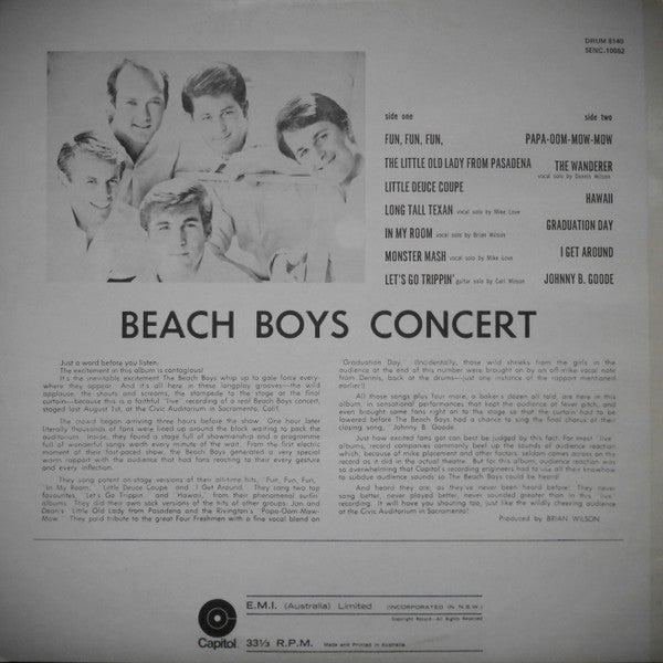 The Beach Boys : Concert (LP, Album)