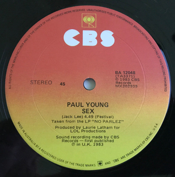Paul Young : Wherever I Lay My Hat (12", Single)
