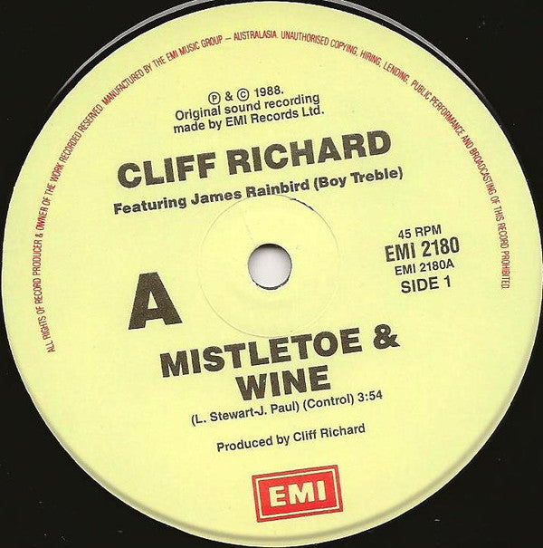 Cliff Richard : Mistletoe & Wine (7", Single, Pic)