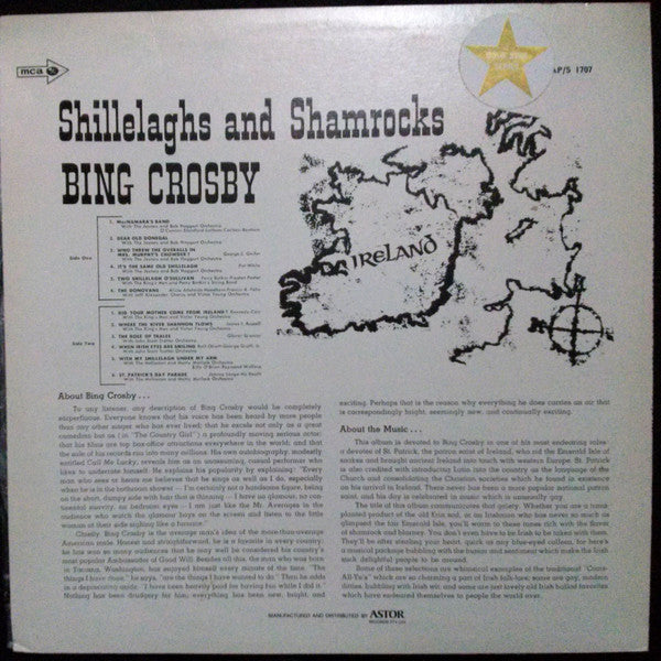 Bing Crosby : Shillelaghs And Shamrocks (LP, Comp, RE)