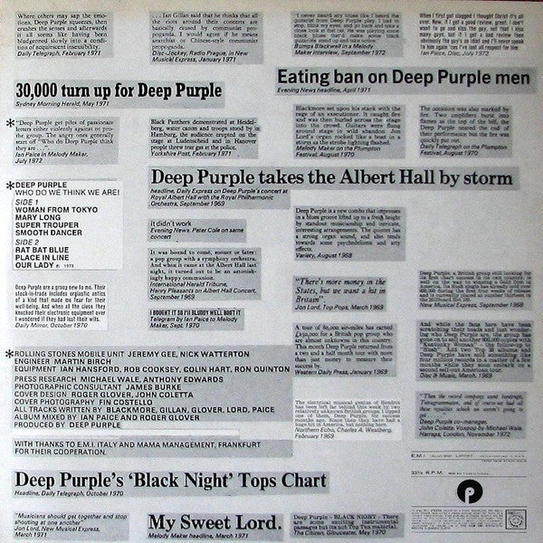 Deep Purple : Who Do We Think We Are (LP, Album, Gat)