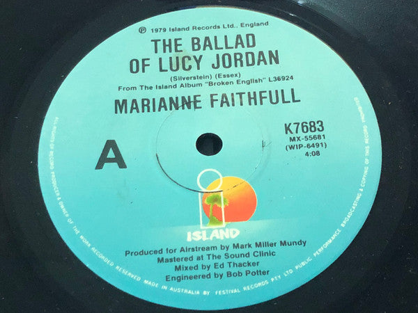 Marianne Faithfull : The Ballad Of Lucy Jordan (7&quot;, Single)