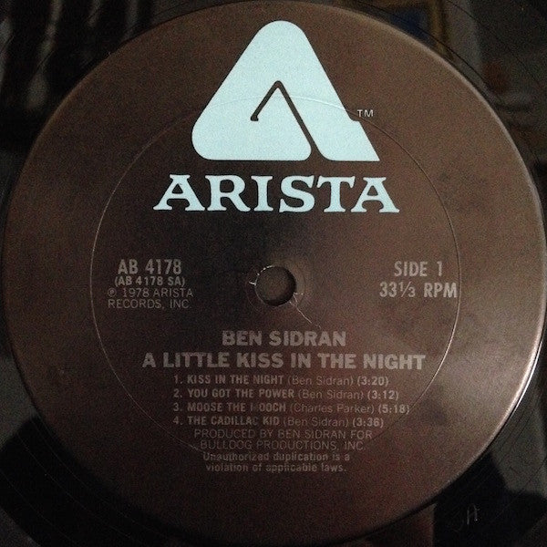 Ben Sidran : A Little Kiss In The Night (LP, Album, San)