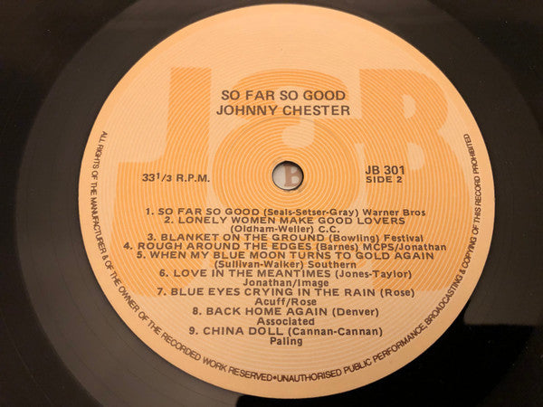 Johnny Chester : So Far So Good (LP, Album, Comp)