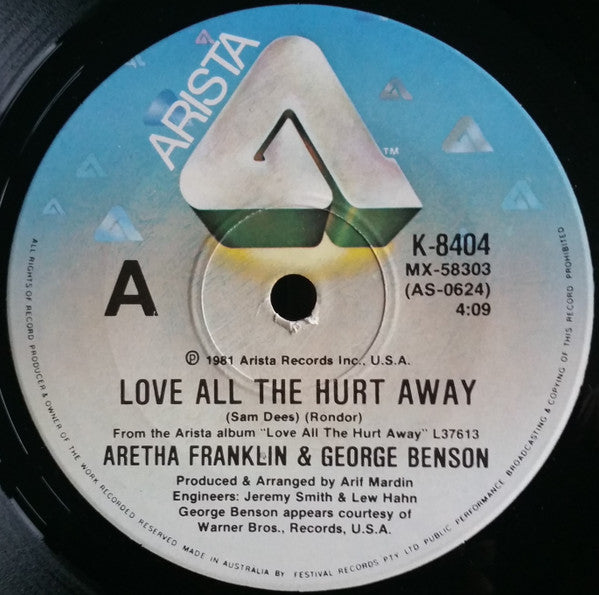 Aretha Franklin &amp; George Benson : Love All The Hurt Away / Whole Lot Of Me (7&quot;)