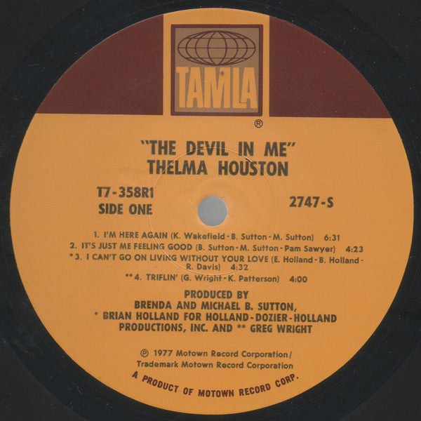 Thelma Houston : The Devil In Me (LP, Album, Wad)