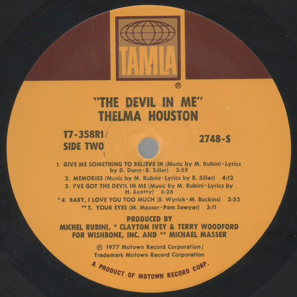 Thelma Houston : The Devil In Me (LP, Album, Wad)