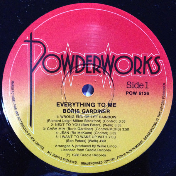 Boris Gardiner : Everything To Me (LP, Album)