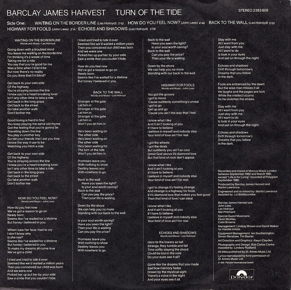 Barclay James Harvest : Turn Of The Tide (LP, Album)