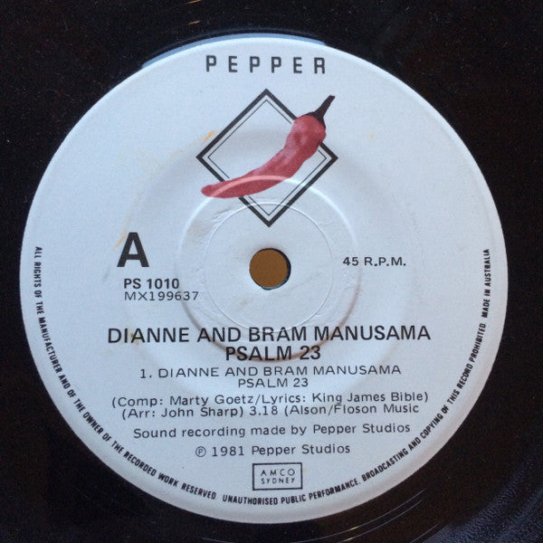 Dianne Carruthers And Bram Manusama : Psalm 23 (7&quot;)