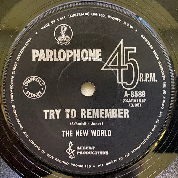 New World (3) : Try To Remember (7", Single)