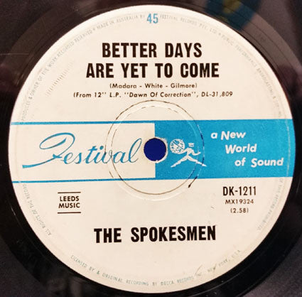 The Spokesmen : Michelle / Better Days Are Yet To Come (7", Single, Mono, Promo)