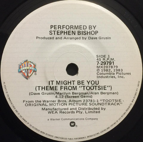 Stephen Bishop / Dave Grusin : It Might Be You (Theme From &quot;Tootsie&quot;) (7&quot;, Single)