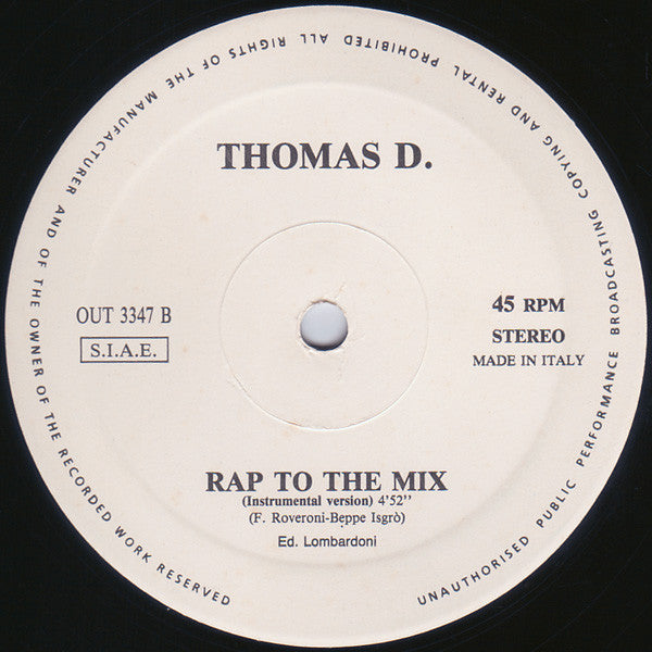 Thomas D. (2) : Rap To The Mix (12")