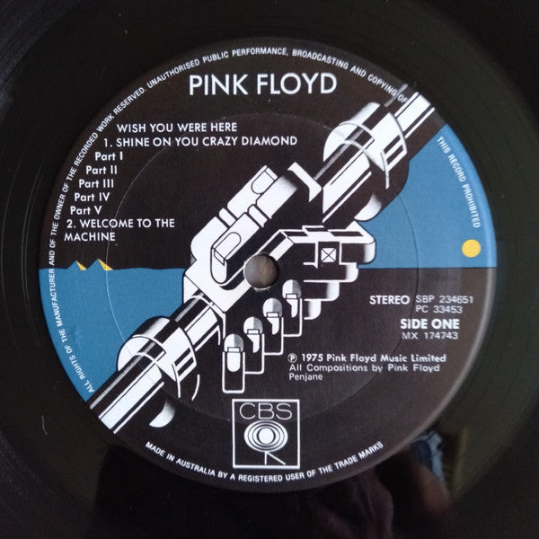 Pink Floyd : Wish You Were Here (LP, Album, Gat)