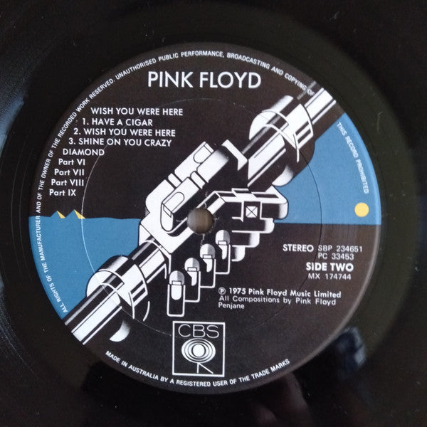 Pink Floyd : Wish You Were Here (LP, Album, Gat)