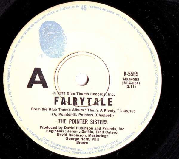 Pointer Sisters : Fairytale (7")