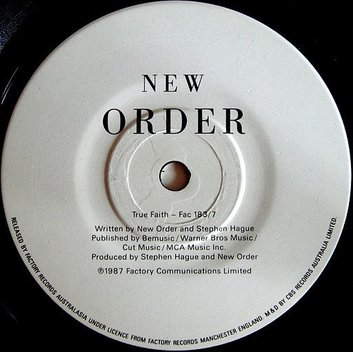 New Order : True Faith / 1963 (7", Single)