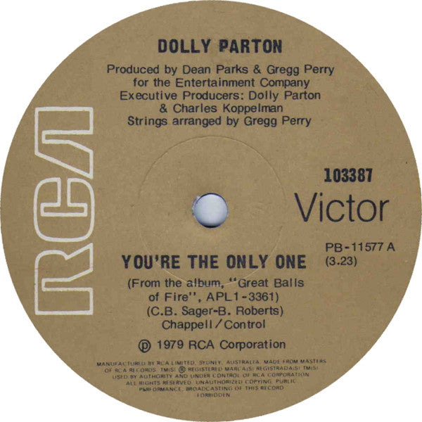 Dolly Parton : You're The Only One (7", Single)