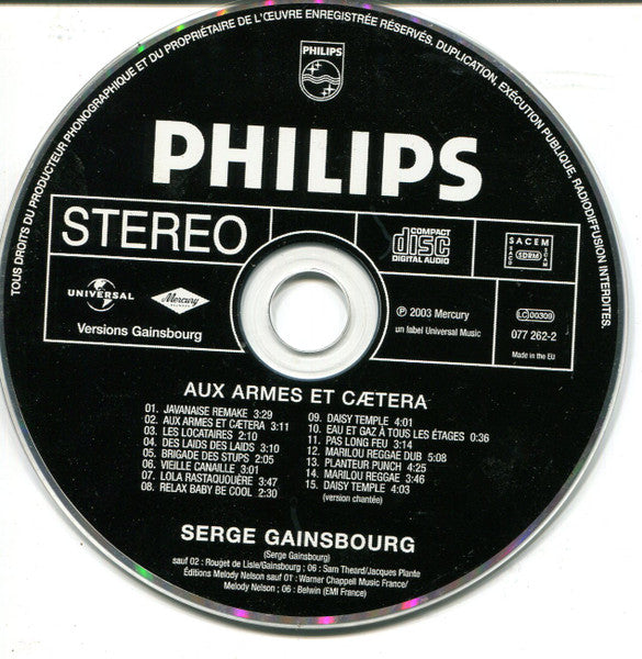 Serge Gainsbourg : Aux Armes Et Caetera (2xCD, Album, RE, RM, Dig)